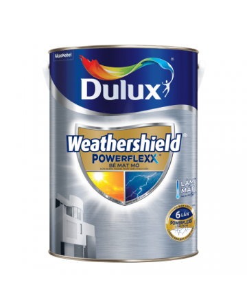 Dulux ngoại thất WeatherShield Powerflexx (Bóng - GJ8B/ Mờ - GJ8) - 5L