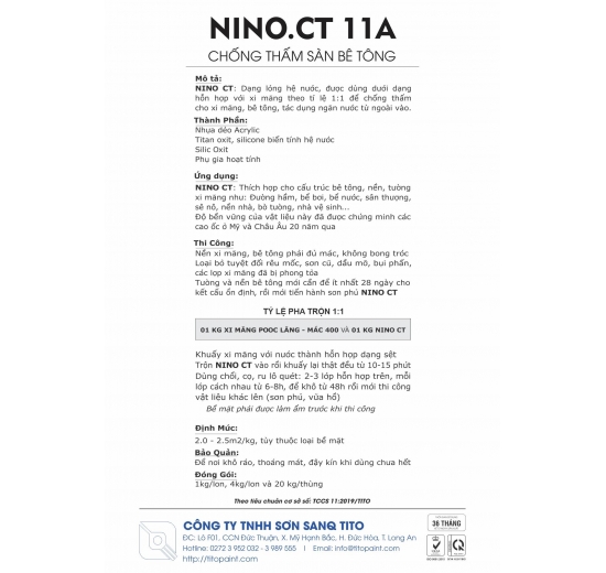 NINO.CT 11A Chất chống thấm sàn TiTo