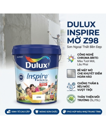 Dulux Inspire Ngoại Thất Sắc Màu Bền Đẹp (Mờ) Z98 -15L